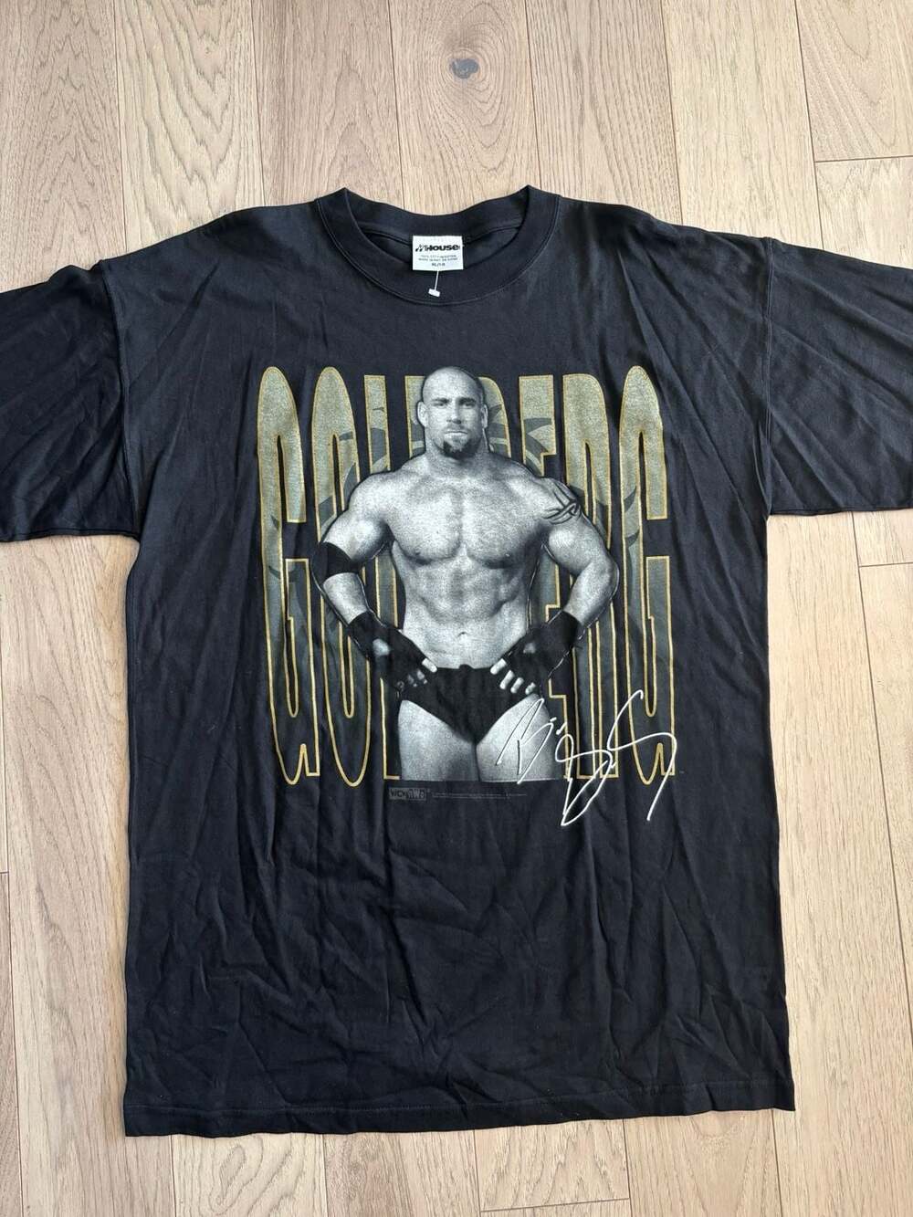 Vintage 1998 WCW Goldberg Signature Graphic T-Shirt Size XL